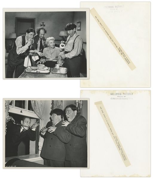 Lot of Twenty 10 x 8 Glossy Photos From Six Different Three Stooges Films, List Online at NateDSanders.com -- Very Good Condition